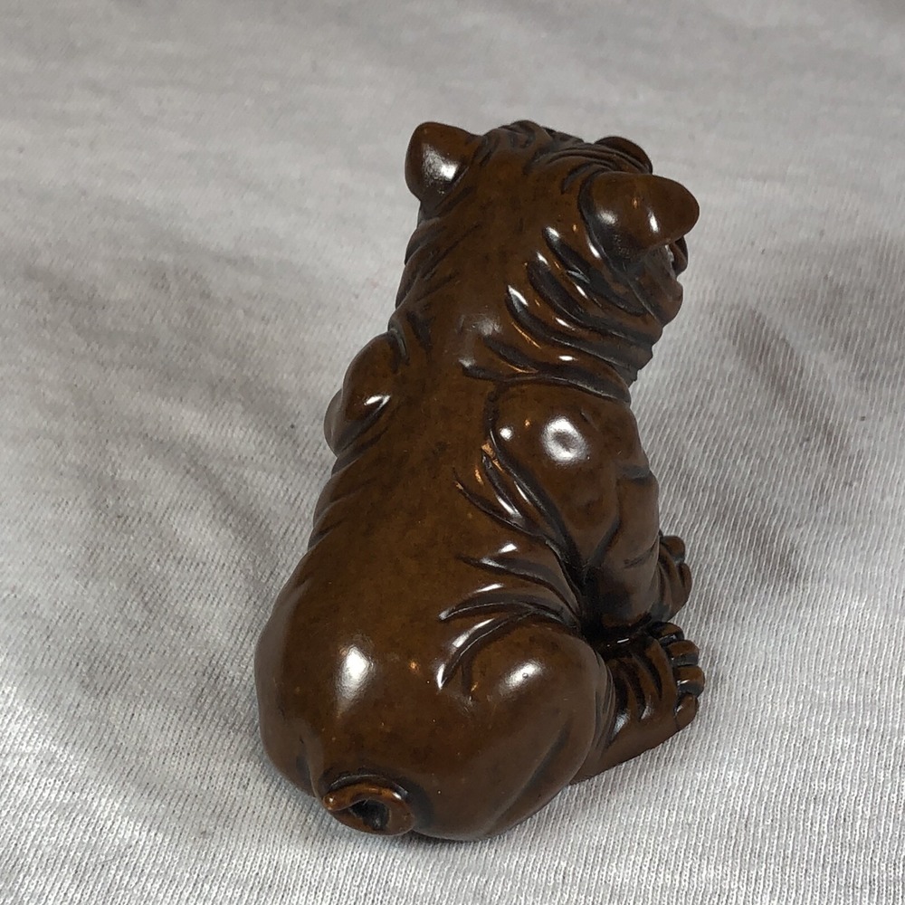 Vintage Aldon Accessories Bulldog Dog Figurine Taiwan Imitation Shou Shan Stone - Picture 4 of 8